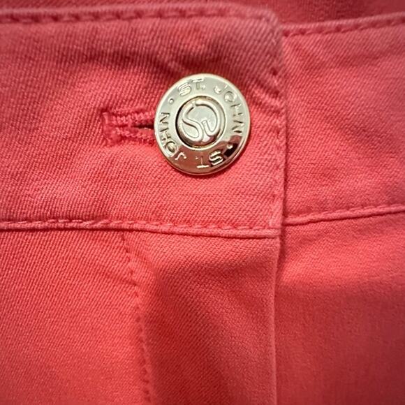 Vintage St. John Sport Marie Gray Coral Casual Pants sz US 8 High rise Wide leg - Picture 6 of 13